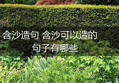含沙造句 含沙可以造的句子有哪些