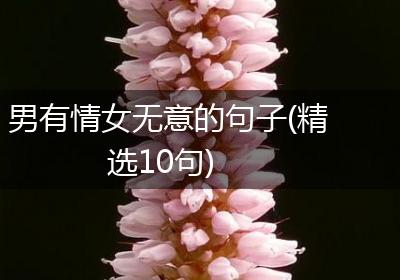 男有情女无意的句子(精选10句)