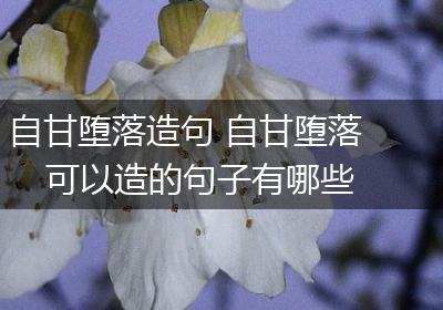 自甘堕落造句 自甘堕落可以造的句子有哪些
