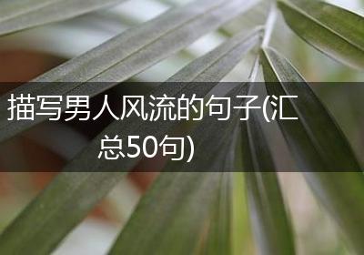 描写男人风流的句子(汇总50句)