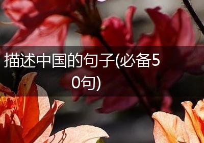 描述中国的句子(必备50句)