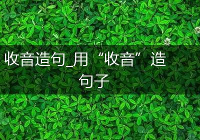 收音造句_用“收音”造句子
