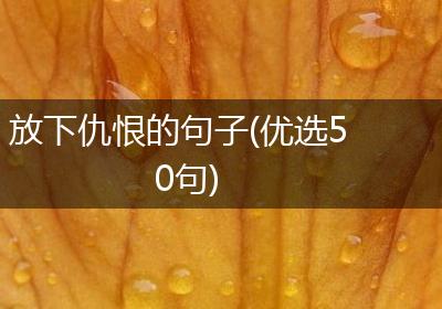 放下仇恨的句子(优选50句)