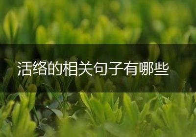 活络的相关句子有哪些