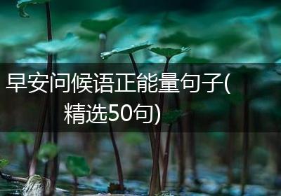 早安问候语正能量句子(精选50句)