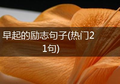 早起的励志句子(热门21句)