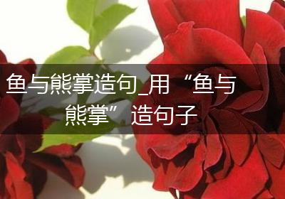 鱼与熊掌造句_用“鱼与熊掌”造句子