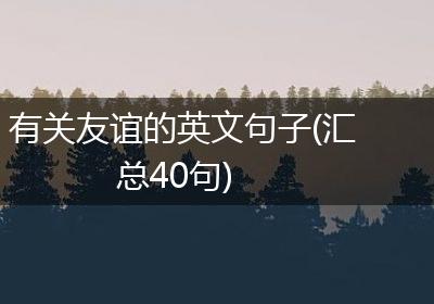 有关友谊的英文句子(汇总40句)