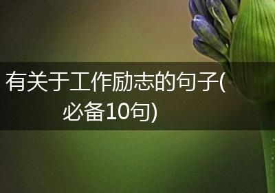 有关于工作励志的句子(必备10句)