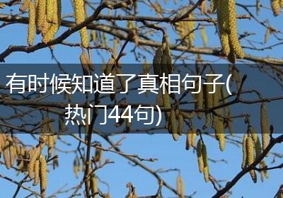 有时候知道了真相句子(热门44句)