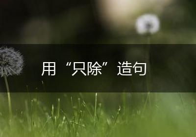 用“只除”造句