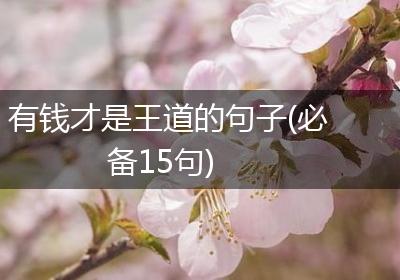 有钱才是王道的句子(必备15句)