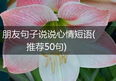 朋友句子说说心情短语(推荐50句)
