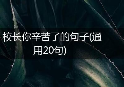 校长你辛苦了的句子(通用20句)