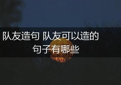 队友造句 队友可以造的句子有哪些