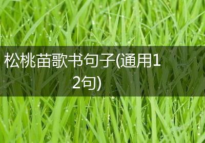 松桃苗歌书句子(通用12句)