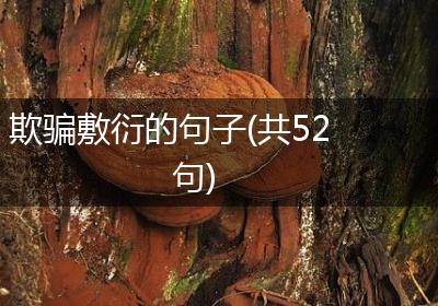 欺骗敷衍的句子(共52句)
