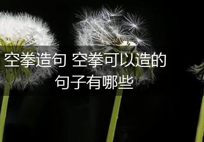 空拳造句 空拳可以造的句子有哪些