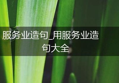 服务业造句_用服务业造句大全