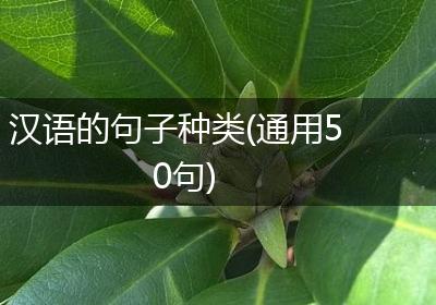 汉语的句子种类(通用50句)