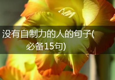 没有自制力的人的句子(必备15句)