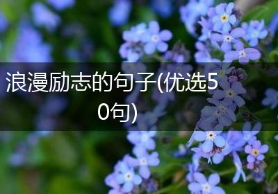 浪漫励志的句子(优选50句)