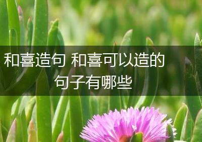 和喜造句 和喜可以造的句子有哪些