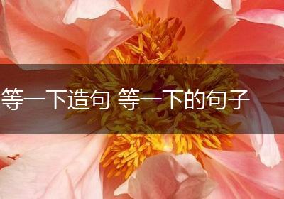 等一下造句 等一下的句子