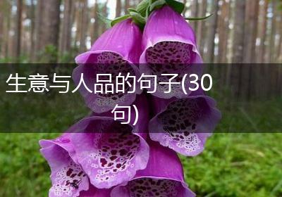 生意与人品的句子(30句)