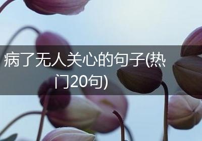 病了无人关心的句子(热门20句)