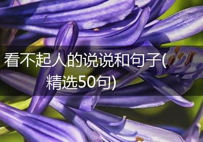 看不起人的说说和句子(精选50句)