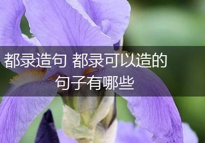 都录造句 都录可以造的句子有哪些