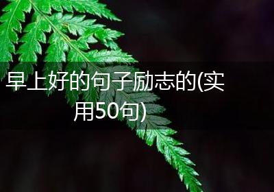 早上好的句子励志的(实用50句)