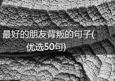 最好的朋友背叛的句子(优选50句)