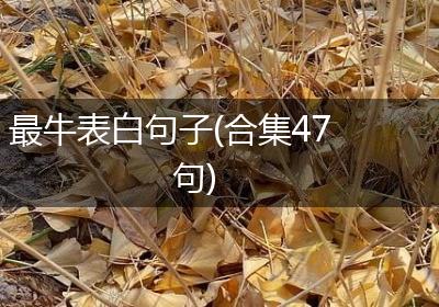 最牛表白句子(合集47句)