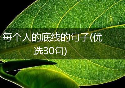 每个人的底线的句子(优选30句)