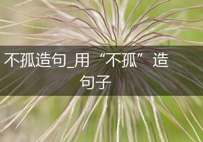 不孤造句_用“不孤”造句子
