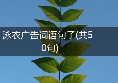 泳衣广告词语句子(共50句)