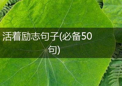 活着励志句子(必备50句)