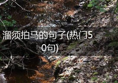 溜须拍马的句子(热门50句)