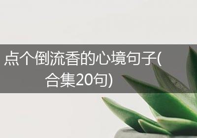 点个倒流香的心境句子(合集20句)