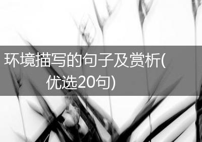 环境描写的句子及赏析(优选20句)