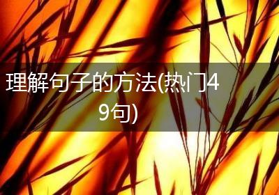理解句子的方法(热门49句)