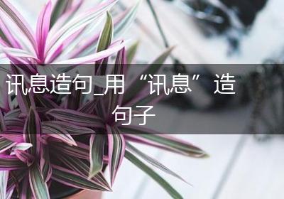 讯息造句_用“讯息”造句子