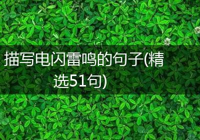 描写电闪雷鸣的句子(精选51句)