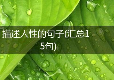 描述人性的句子(汇总15句)