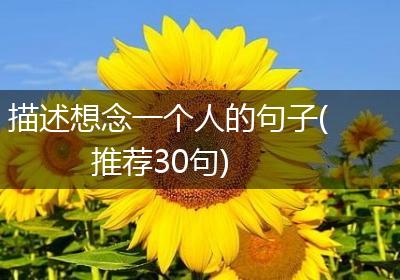 描述想念一个人的句子(推荐30句)