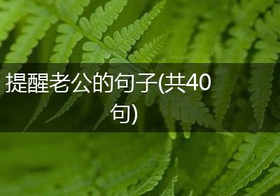 提醒老公的句子(共40句)