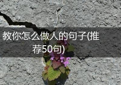 教你怎么做人的句子(推荐50句)