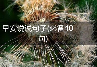 早安说说句子(必备40句)